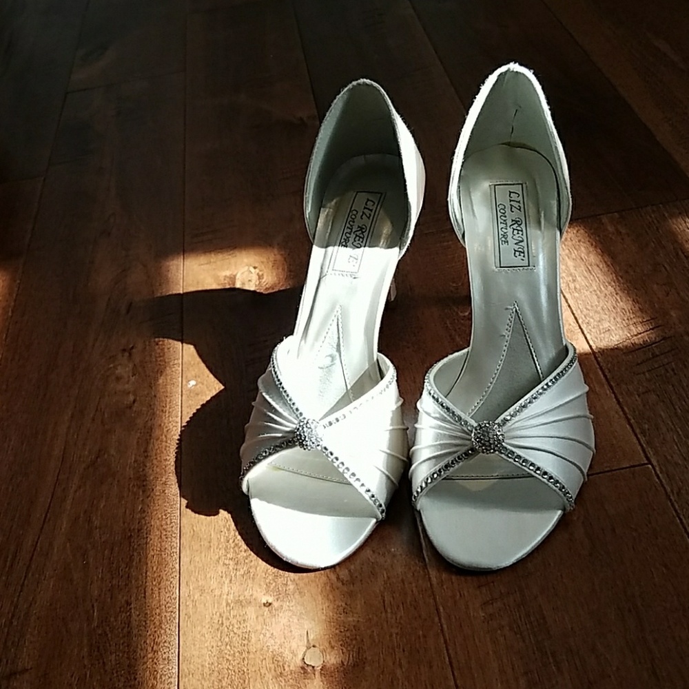 White heels bridal shoes